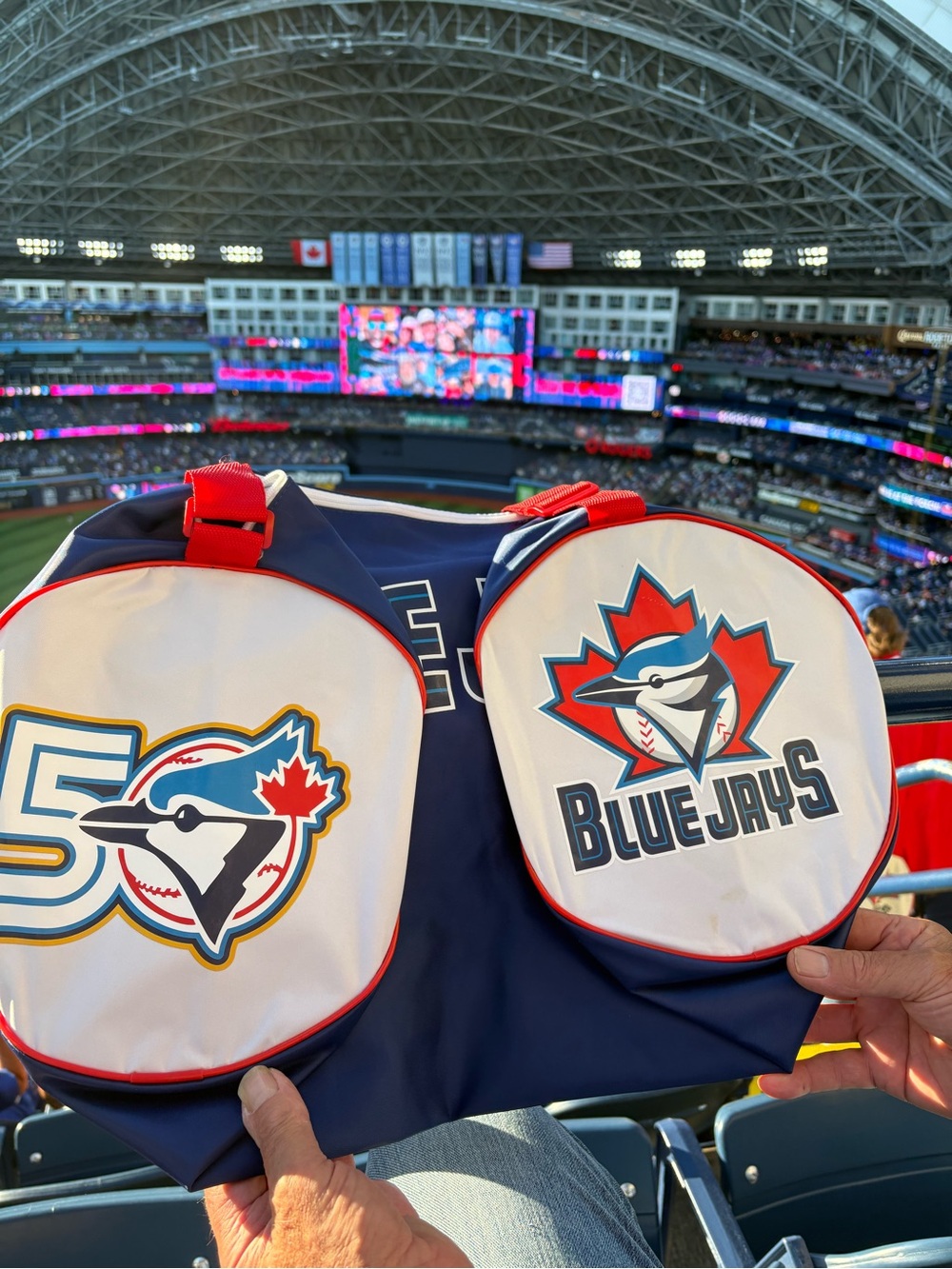 Blue Jay Duffle Bag with Red Strap Accents Giveaway 50th Anniversary - Picture 2 of 7